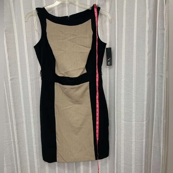 BCX‎ Dress NWT Black and Tan Color Block Sleeveless (No Belt) Size 9 - Picture 7 of 11